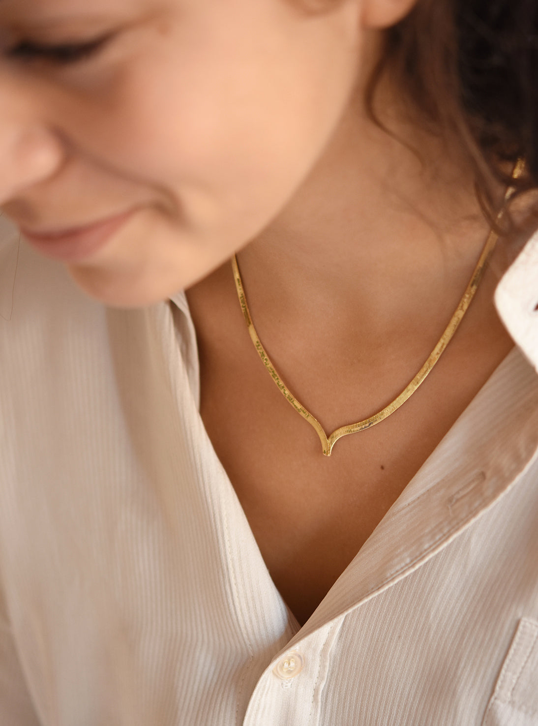 Collier Geste simple Doré